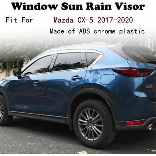 ABS Chrome plastic Window Visor Vent Shades Sun Rain Guard car accessories For Mazda CX-5 2017-2020