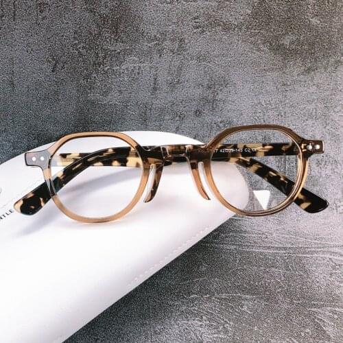Acetate Glasses Frame Women Men Vintage Transparent Small Square Eyeglasses Frames Man Optical Myopia Prescription Frame Eyewear