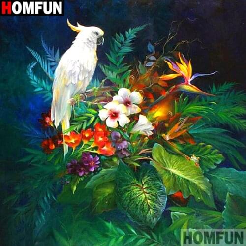 Homfun Full Square/Round Drill 5D DIY Diamond Painting "Birds and flowers" 3D Embroidery Cross Stitch Home Decor Gift A10873