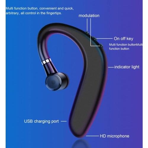Bluetooth 5.1 Earphone With Mic Handfree Wireless Headphones Call 8 Hours Stereo Waterproof Business Sports Headset for iphone