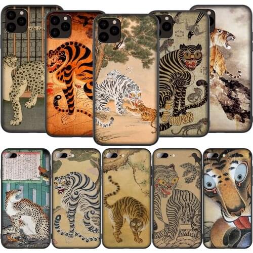 T100 Ukiyo-e Panther Leopard Tiger Silicone Soft Case for iPhone 12 Mini 11 Pro XS Max XR X 8 7 6 6S Plus 5 5S SE 2020