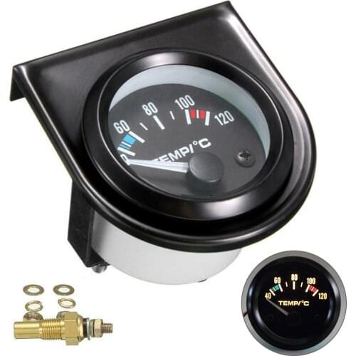 2" 52mm Digital Car Water Temperature Thermometer 12V 40-120℃ LED With Water Temperature Connector Pipe Sensor Adapter Car Meter