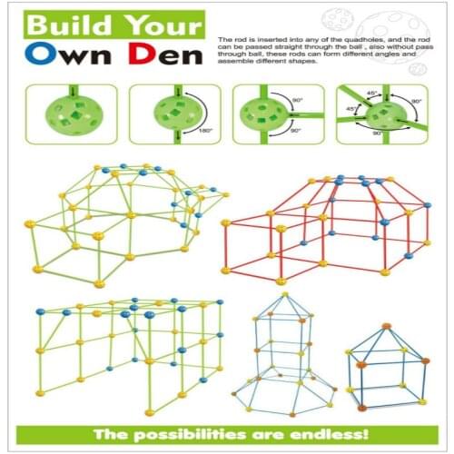 Handmade Tent Childrens DIY Bead Tent Play House Play Building Block Intelligence Interesting Creative Toys Indoor Outdoor