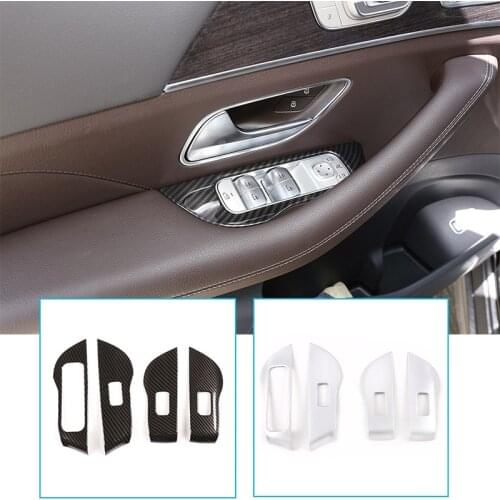 For Mercedes Benz GLE GLS W167 X167 20-21 ABS Car Door Glass Lift Switch Frame Decorative Stickers Car Accessories