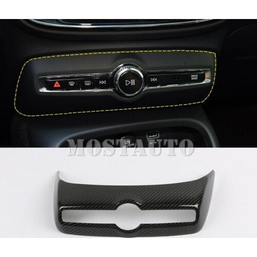 For Volvo XC40 2018-2020 ABS Carbon Fiber Car Interior Air Condition Adjustment Frame Trim 1pcs Car Accessories Interior