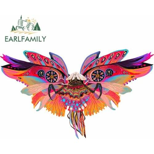 EARLFAMILY 13cm x 7.6cm For Moth Monsters Anime Car Stickers Occlusion Scratch Decal Sunscreen Vinyl Material For JDM SUV RV