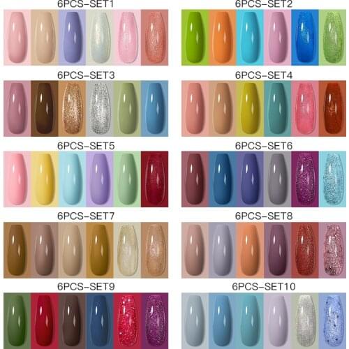 Mtssii Gel Nail Kit 6/12pcs UV Nail Polish Gel Varnishes 6ml For Manicure Need Cured Base Top Coat Nail Set Manicure Tools