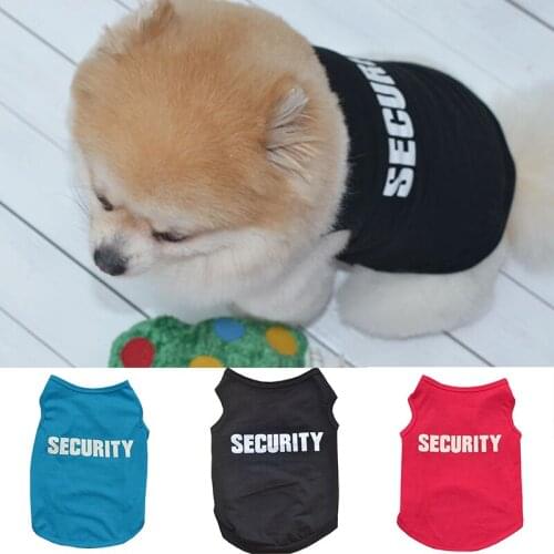 Cotton Letter Printed Pet Dog Vest Summer Printed Cooling Thin Costume For Cats Small Dogs Security Puppy Pet Sleeveless T-shirt