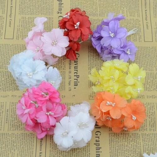 Artificial flowers new hot diy materials wholesale hair accessories handmade garland good simulation flower Cherry Peach Plum