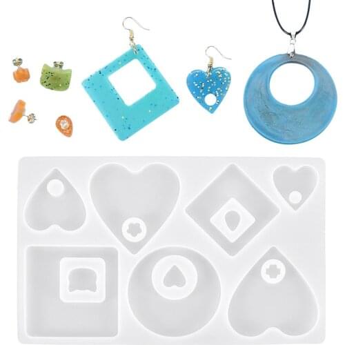 Sweater Chain Making Silicone Resin Mold Earring Pendant Heart Geometric DIY Keychain Necklace Jewelry Craft Making