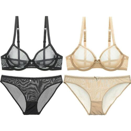 New Arrival Womens Bra Panties Sales Separated M-3XL Underwear Sexy Bralette Ultra Transparent Brief Sets B C D E F 75-100