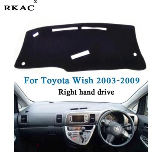 RKAC car dashboard mat cover for Toyota Wish 2003-2009 right hand drive Polyester Fiber Auto dashboard pad rug Interior Moulding