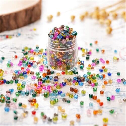 700pcs/lot Diameter 3mm Round Glass Seedbead Diy Necklace Findings Loose Glass Crystal Spacer Beads For Craft Jewelry Making