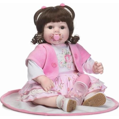 22inch Handmade Reborn Dolls 55cm Realistic Soft Silicone Vinyl Baby Dolls BeBe Reborn Fashion Gift Children Birthday Christmas