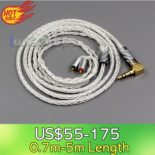 LN006348 99.99% Pure Silver XLR 3.5mm 2.5mm 4.4mm Earphone Cable For UE Live UE6Pro Lighting SUPERBAX IPX