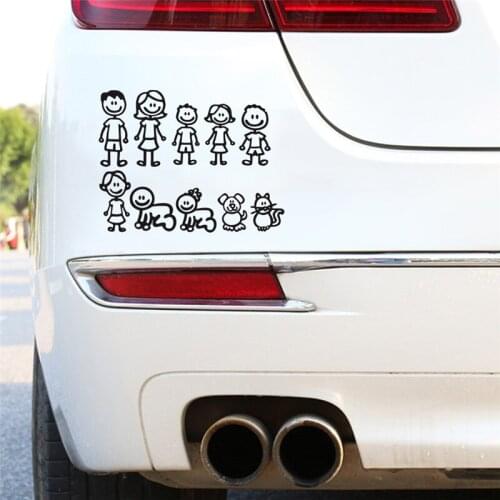 Lovely Cute Stereo Family Members KKs Cartoon KKs Cover Scratches Car Sticker Pvc 38.5cm X 28.5CM