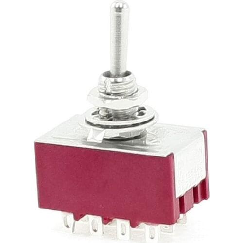 MYLB-6A/125VAC 2A/250VAC 12 Pin 4PDT ON/ON 2 Position Mini MTS-402 Toggle Switch