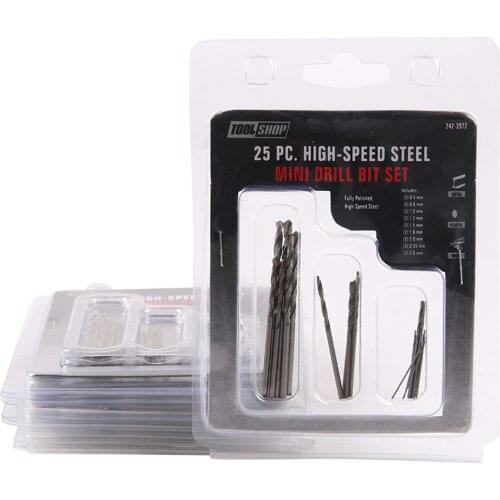 25 Pcs Tool Shop High-speed Steel Mini Drill Bit Set Small Fully Polished Straight Shank Twist For Wood And Metal Drilling