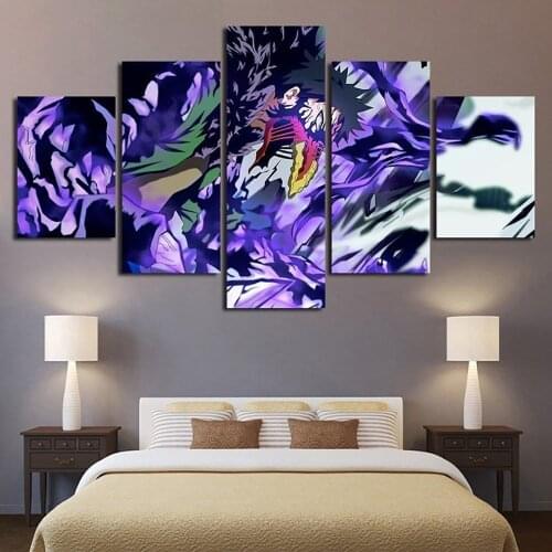 5 Piece Wall Art Canvas Anime Japanese Hero Figure Picture Academia Poster Home Decor Modern Living Room Decoration Paintings
