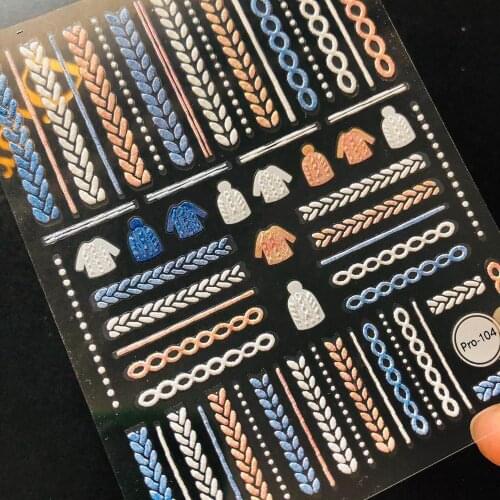 Newest 5d PRO-104 nail art sticker decals Woollen yarn series decals tool DIY nail decoration