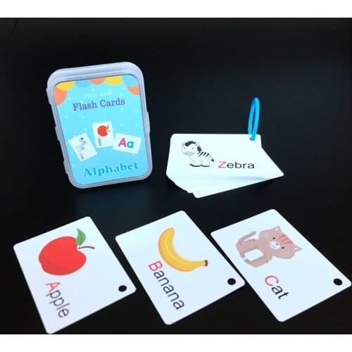 20 Letter English Flash Card Handwritten Montessori Early Development Learning Educational Toy for Children Kid Gift with Buckle