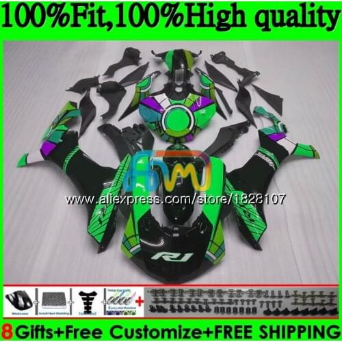 OEM Injection For YAMAHA YZF R1 1000 YZFR1 15 Green black 16 17 129BS.42 YZF-1000 YZF R 1 YZF1000 YZF-R1 2015 2016 2017 Fairing