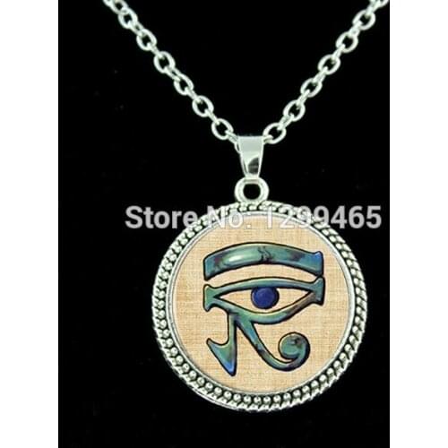 Ancient Eye of Horus Necklace Egypt antique esoteric mag pendant Eye Of Providence art picture chain necklace Reading N 357