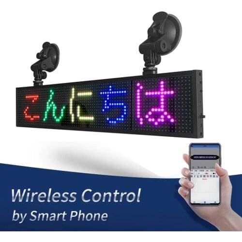 P5 50CM 16*96 Pixel RGB 12V Car Bus Led Sign Display Panel Indoor Glass Window Programmable Scrolling Text Advertising Screen