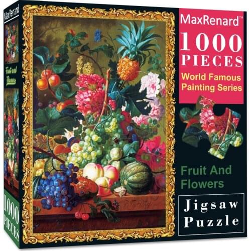 MaxRenard Puzzles 1000 Pieces for Adults 48*69cm Fruit And Flowers Paper Assembling Art Paintings Cool Puzzles Toys for Adults