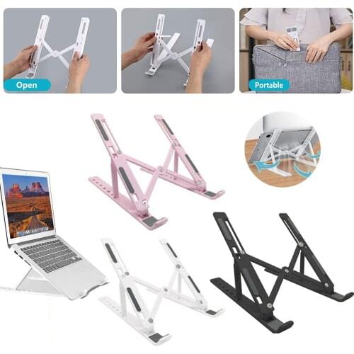 Laptop Stand Tablet Holder Desktop Foldable Holder Adjustable Riser Bracket Portable Holder Notebook & Tablet Accessories