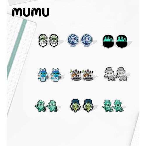 2021 New Haunted Mansion Stud Earring Movie Epoxy Jewelry Resin Acrylic Earrings Handmade Gifts Fans