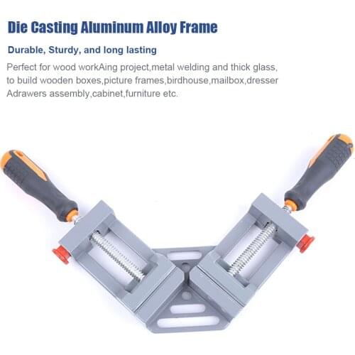 90 Degree Corner Clamp Woodworking Quick-Jaw Double Handle Spring Loaded Angle Clamp Adjustable Swing Jaw Welding Clip Tool