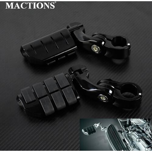 Universal Motorcycle 32mm Foot Pegs Engine Guard Highway Footpegs Footrest Short Angled Clamp For Harley For Honda For Yamaha