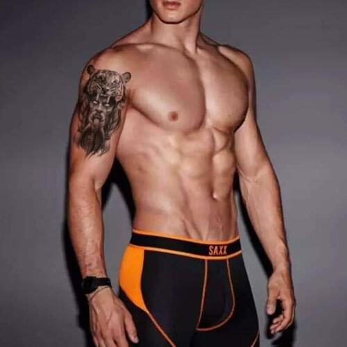 Zeus White Eyes Waterproof Temporary Tattoo Sticker Black Tiger Design Fake Tattoos Flash Tatoos Arm Hand Body Art for Women Men