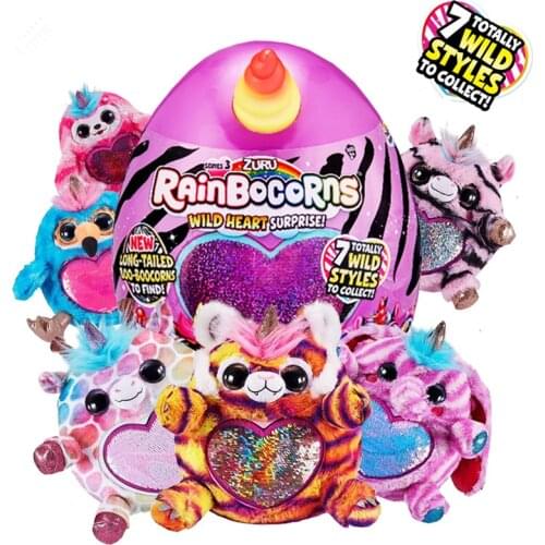 Rainbocornse Wild Heart Surprise Series 3 by - Elephant Tiger Toucan zebra Unicorn Magic Plush Doll Girl Toy Christmas Gift