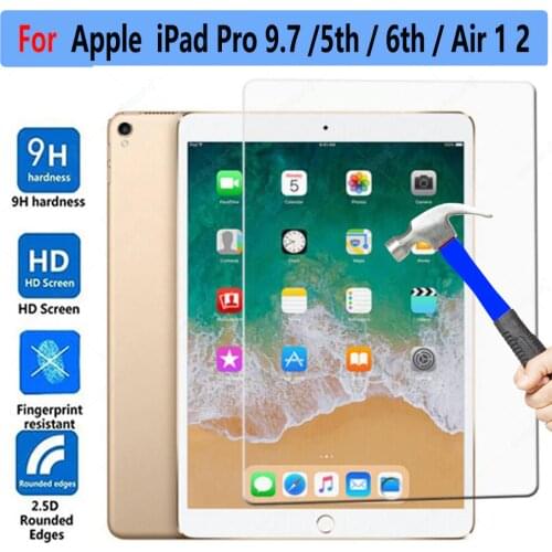 Tempered Glass for Apple iPad 9.7 6 6th 5 5th 2018 2017 Pro 9.7 Air 1 2 Screeen Protector 0.3mm 9H HD Transparent Tablet Film