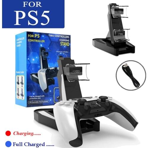 Fast PS5 Controller Charging Dock Station Dual Charger Stand with Status Display Screen for Play Station 5/PS5 Slim/PS5 Pro