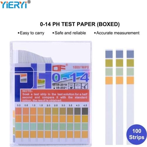 100 Strips PH Paper Full 0-14 Scale Litmus Tester Water Quality Testing Alkaline Acid Indicator Meter for Urine Cosmetics Kit