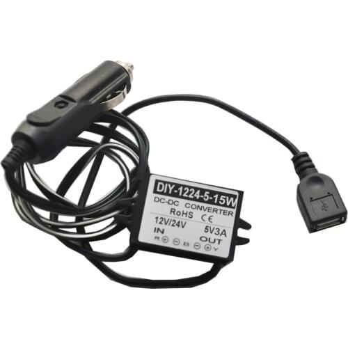 12V24V(7V-40V) Step Down 5V 3A DC-DC Buck Converter Module Car Power Supply Cigarette Lighter Plug To USB Charger