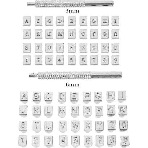 36pcs DIY Leather Seal Engraving Craft Tool Alphabet Number Stamp Leather Craft Stamps Metal Printing Mold Engraving Set 3/6mm