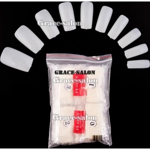 500ocs Natural Color False Acrylic UV Gel Full French Nail Art Tips Tools 10size