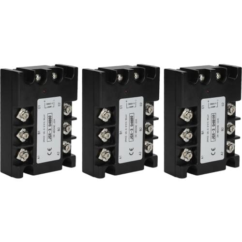 60A 80A 100A 200A DC control AC three phase solid state relay SSR Load Voltage 24-480VAC Control Voltage 3-32VDC newly 2018