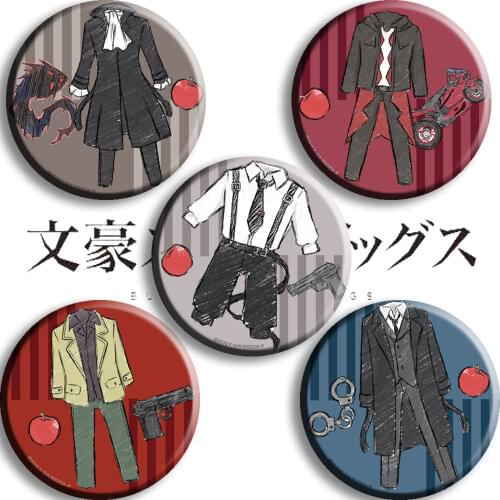 Anime Bungo Stray Dogs Osamu Dazai Atsushi Nakajima Japan Cosplay Bedge Cartoon Collect Bag Badge For Backpack Button Brooch Pin