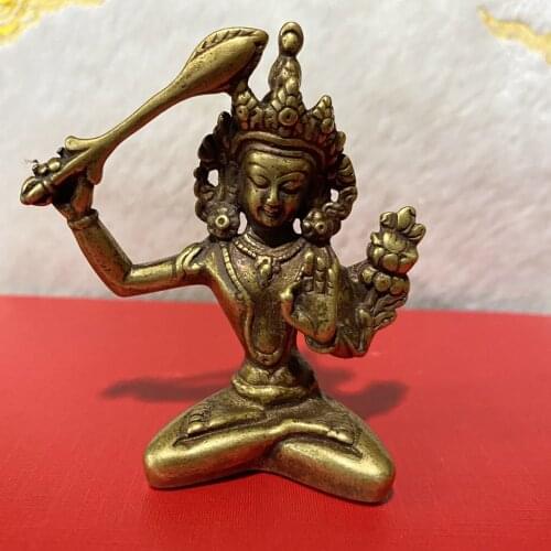 Antique Avalokitesvara Tibetan buddha Bodhisattva Buddha Statue home Decoration metal handicraft