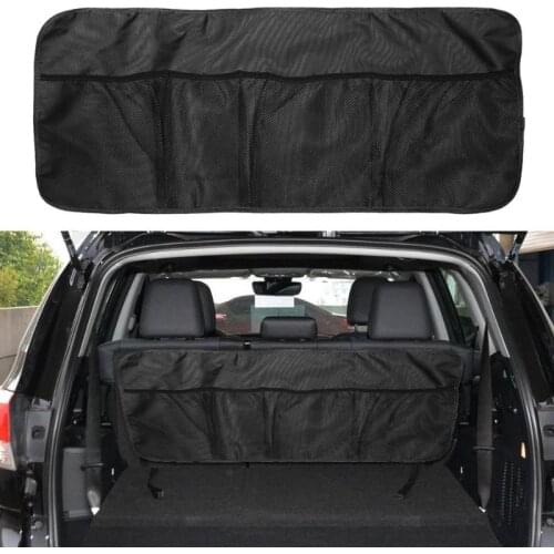 Car Rear Seat Back Storage Bag Accessories Net Pocket Trunk Organizer Stowing Tidying Rear Racks Accessories