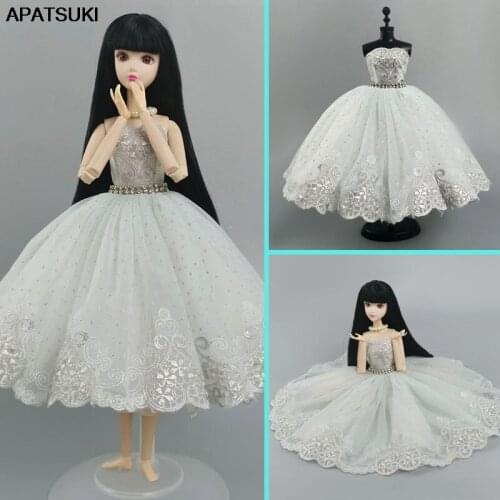 High Quality Ballet Dress For Barbie Doll Outfits 1/6 Dolls Accessories Dancing Rhinestone Clothes 3-layer Skirt Ball Party Gown