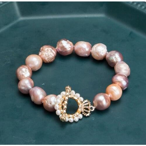 Sinya Natural Freshwater Baroque Pearls Bracelets Colorful Pearls Fashion Desigh Best gift for Mom Women Loverr