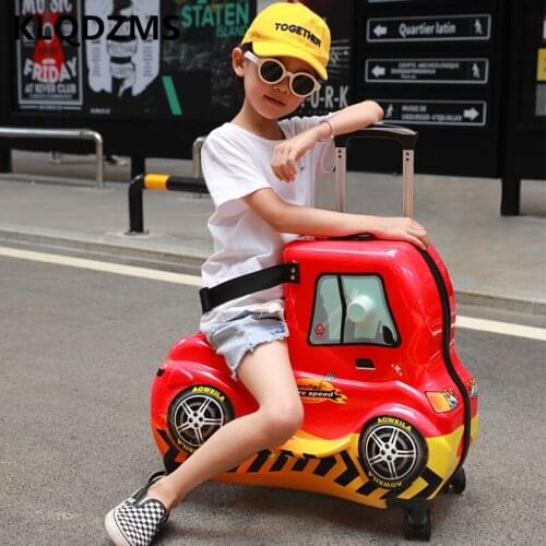 KLQDZMS Childrens Luggage Cycling Suitcase 24 Inch Trolley Case Personalized Kids Wheeled Trolley Younger Boarding Luggage