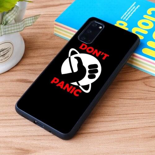 For Samsung Galaxy Hitchhikers Guide To The Galaxy - Don't Panic Soft TPU border Samsung Galaxy Case