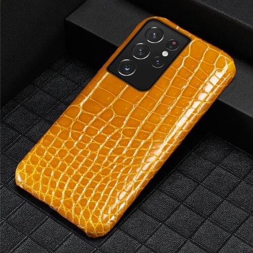 100% Natural Crocodile Leather Phone Case for Samsung Galaxy S21 Ultra S20 FE S10 S21 Plus Note 20 10 A50 A71 A72 A51 A52 A31